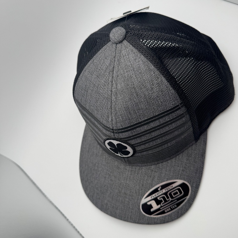 Black Clover Hat Live Lucky Charcoal Black Band of Brothers ADJ Mesh Trucker Cap - Picture 7 of 13